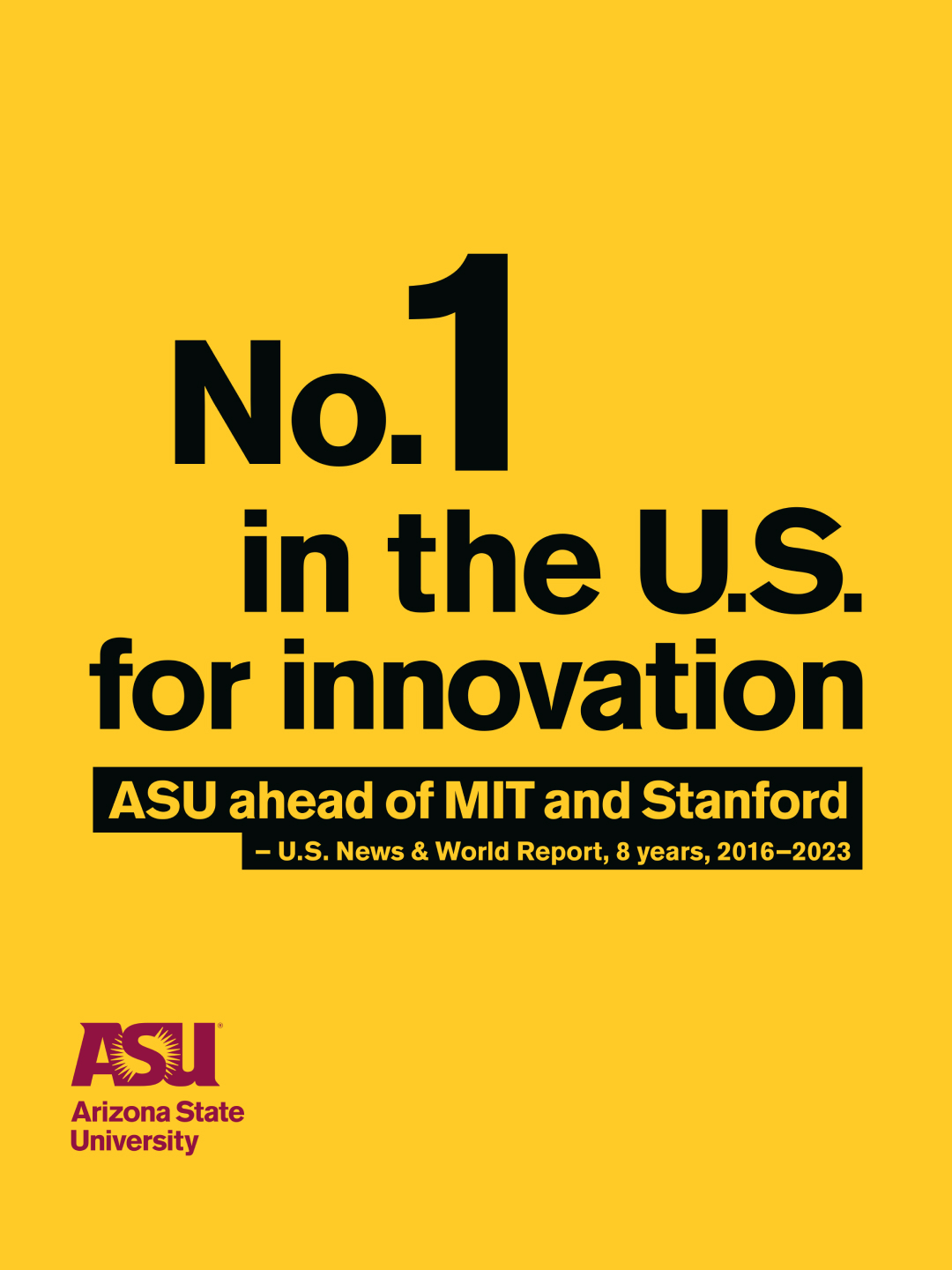 Ad: No. 1 in the U.S. for innovation - ASU - Arizona State University